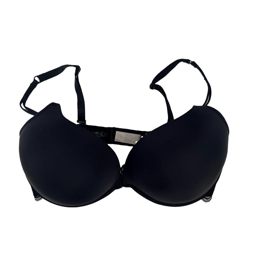 Fredericks of Hollywood 4250 Deep Plunge Push Up Underwire Bra 38DD Black